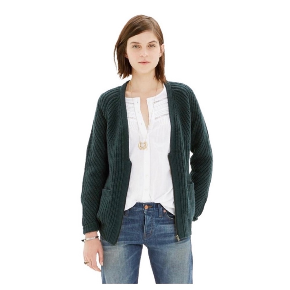 Madewell Wool Zip Up Cardigan
